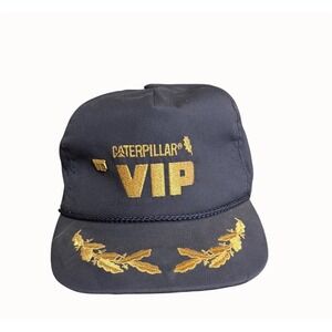 Caterpillar VIP Adjustable Navy Hat With Gold Embroidery & Laurel Accent + Pin
